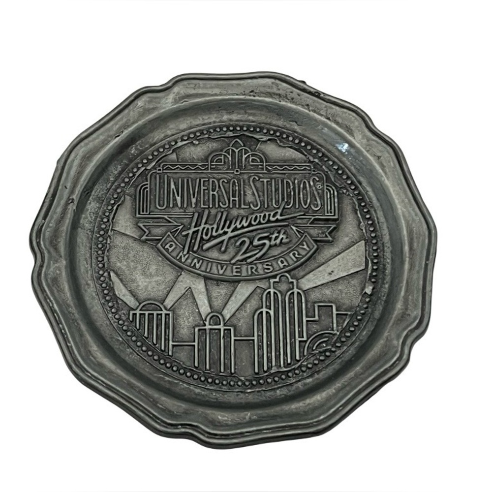 Universal Hollywood Studios Pewter Coaster 25th Anniversary. Pre owned